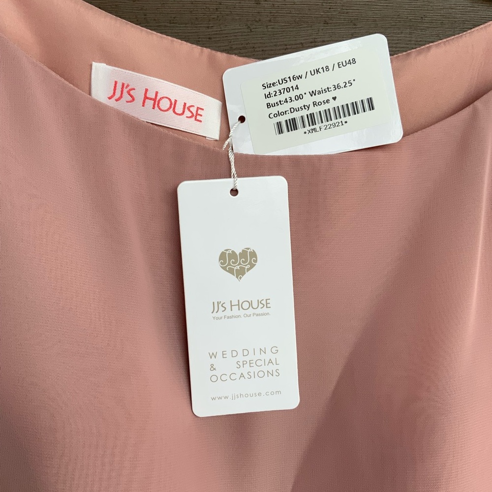 Mother of the bride dress by JJ’s House, dusty rose, 16W, NWT